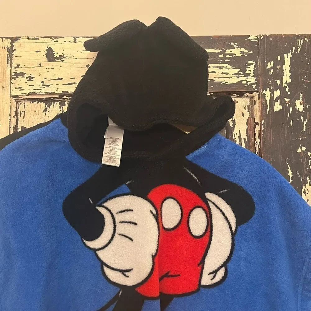Kids oversized Disney Mickey Mouse Towel Coverup w hooded MM Ears. Size OSFM.